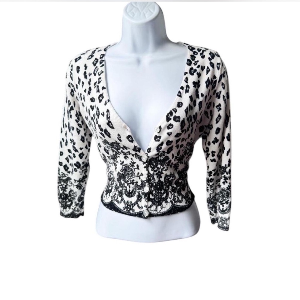 Almost Famous Animal Print Cropped Cardigan